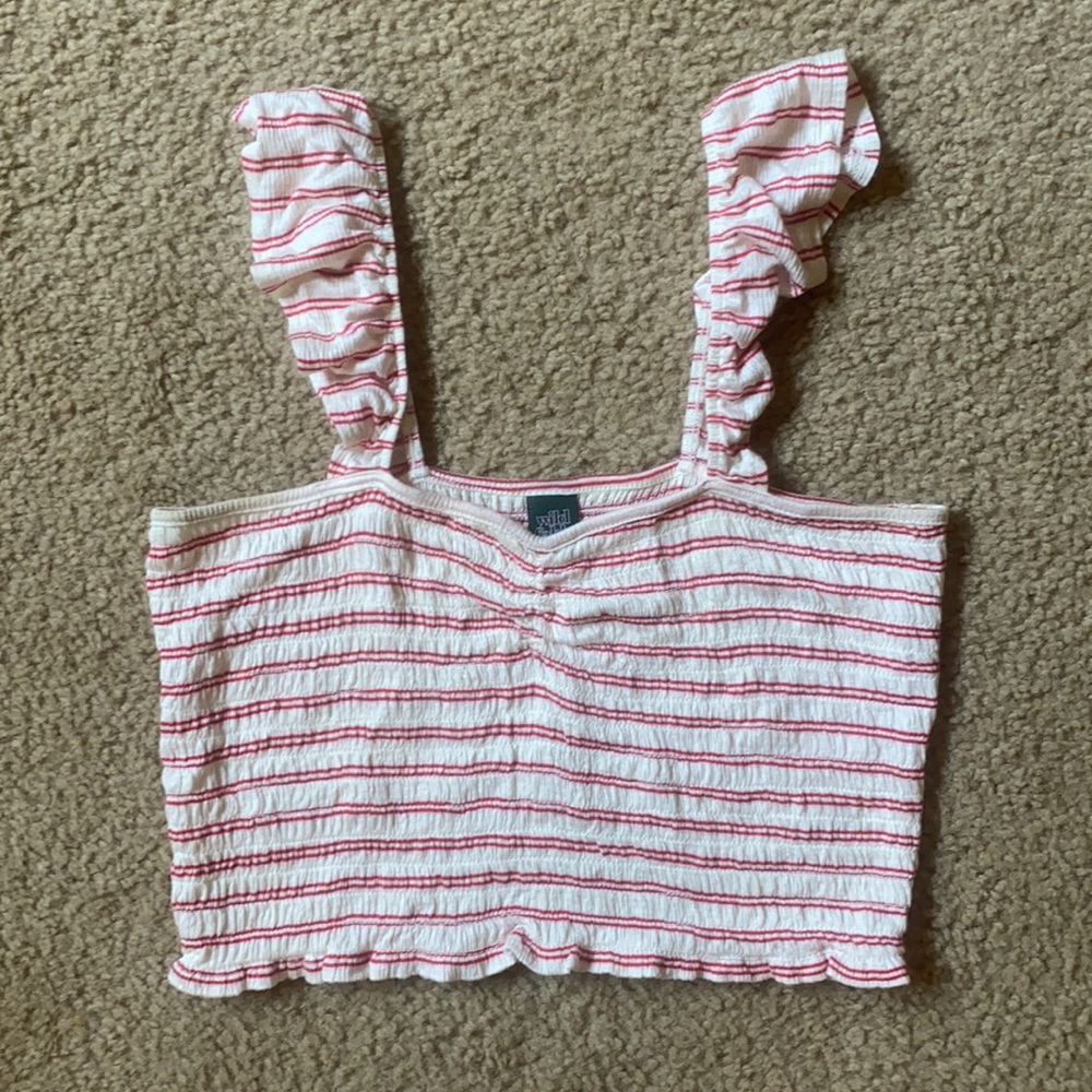 Wild Fable Striped Ruffle Strap Tank Top (EUC)